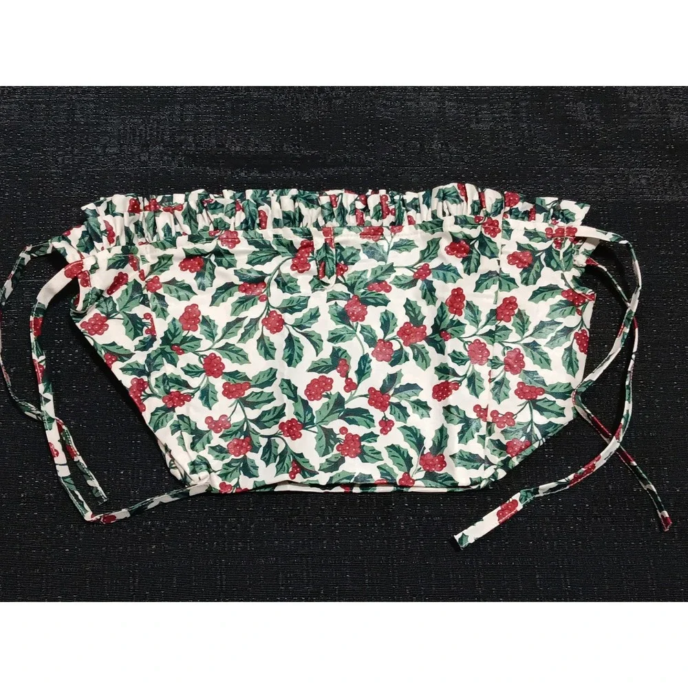 Longaberger Small Purse Basket Liner Traditional Holly Berry 208427 New Green